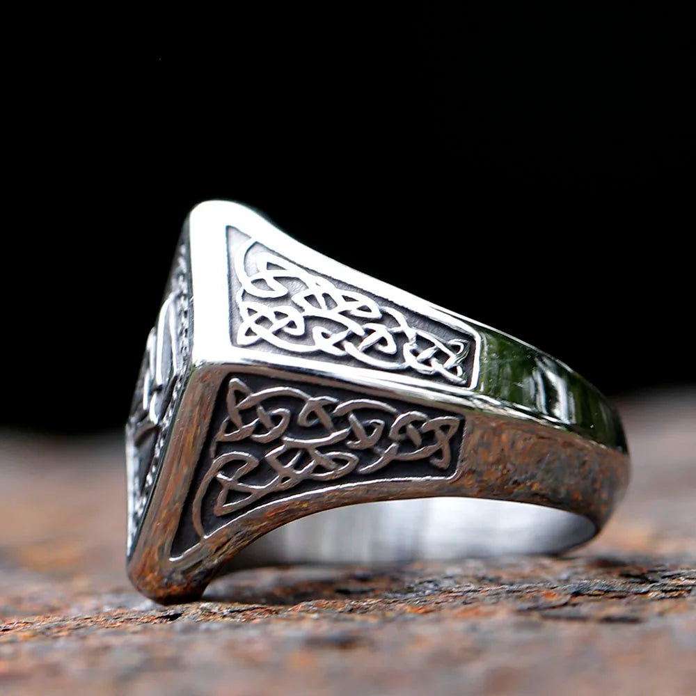 Punk Viking Valknut Amulet Ring