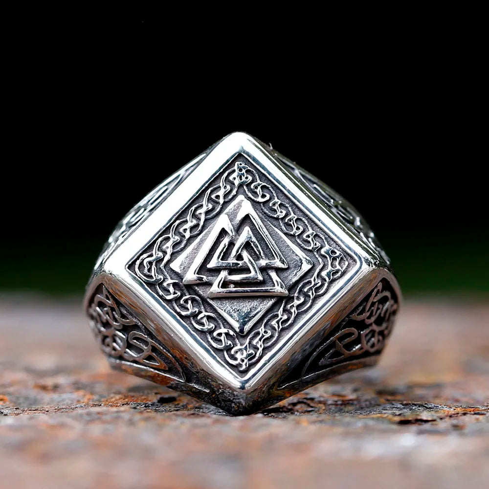 Punk Viking Valknut Amulet Ring