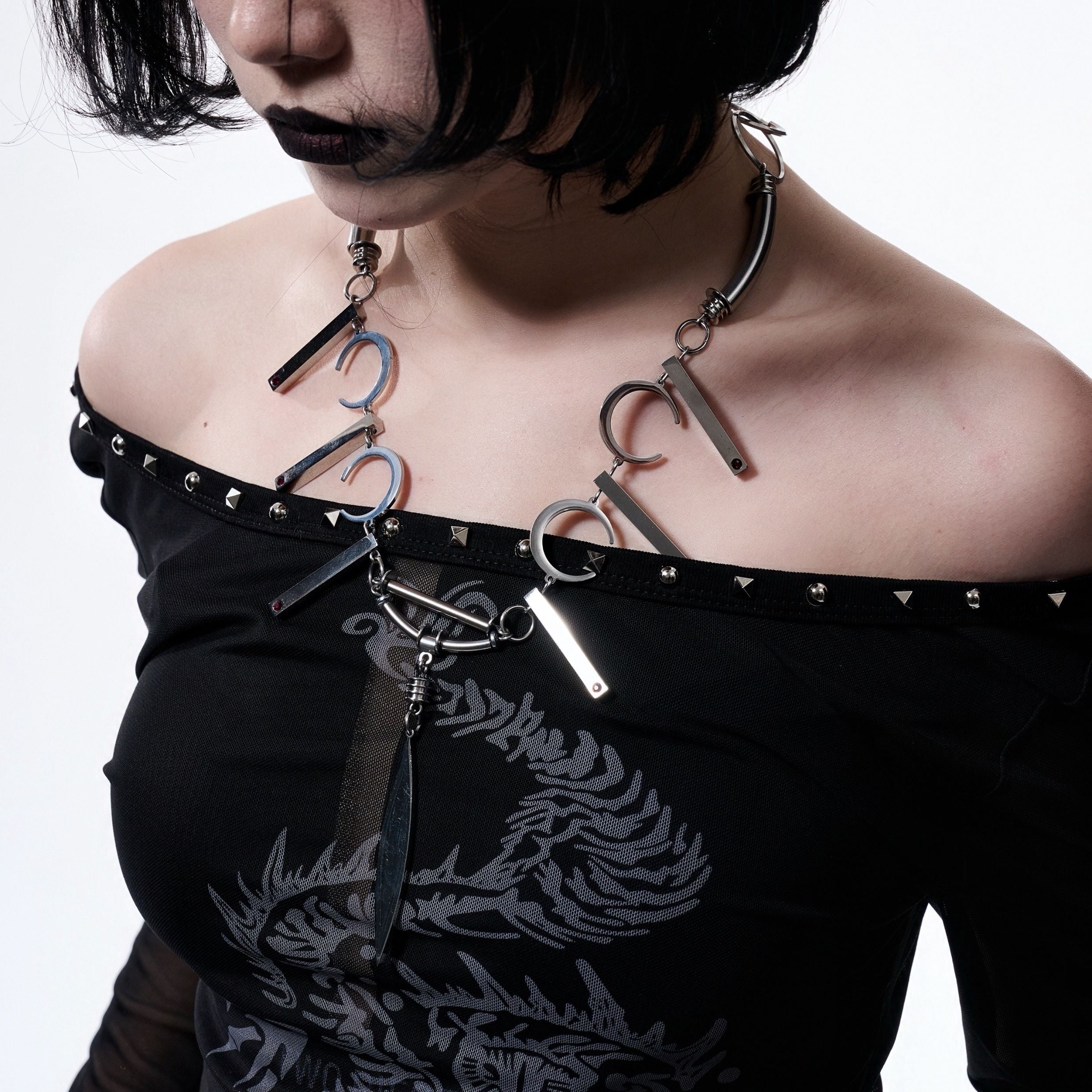 Punk style Adjustable Choker Necklace