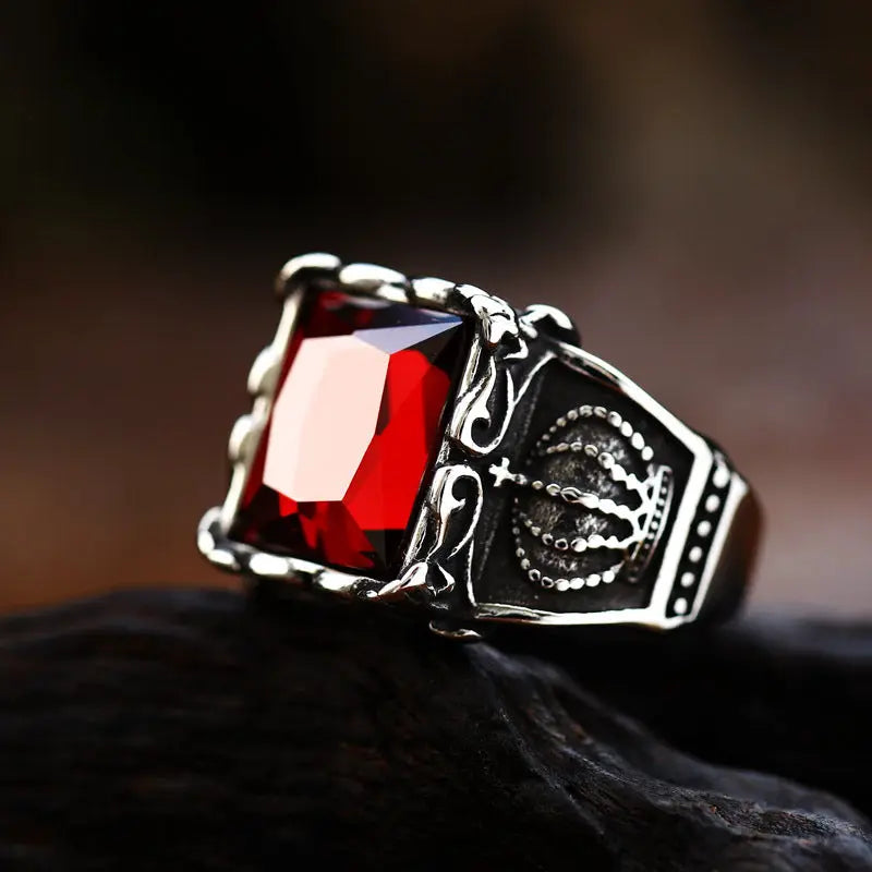 Radiant Cut Gemstone Crown Style Ring - Vrafi Jewelry
