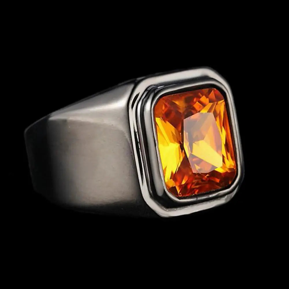 Radiant Cut Gemstone Gray Band Ring - Vrafi Jewelry