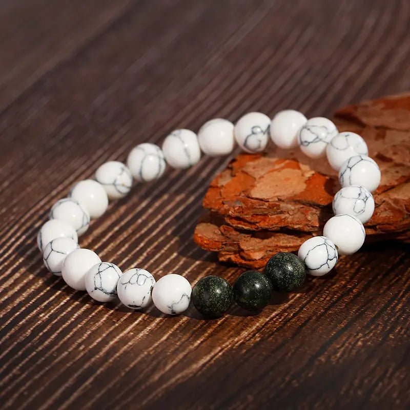 Rammel Stone White Turquoise Bead Stretchable Bracelet VRAFI