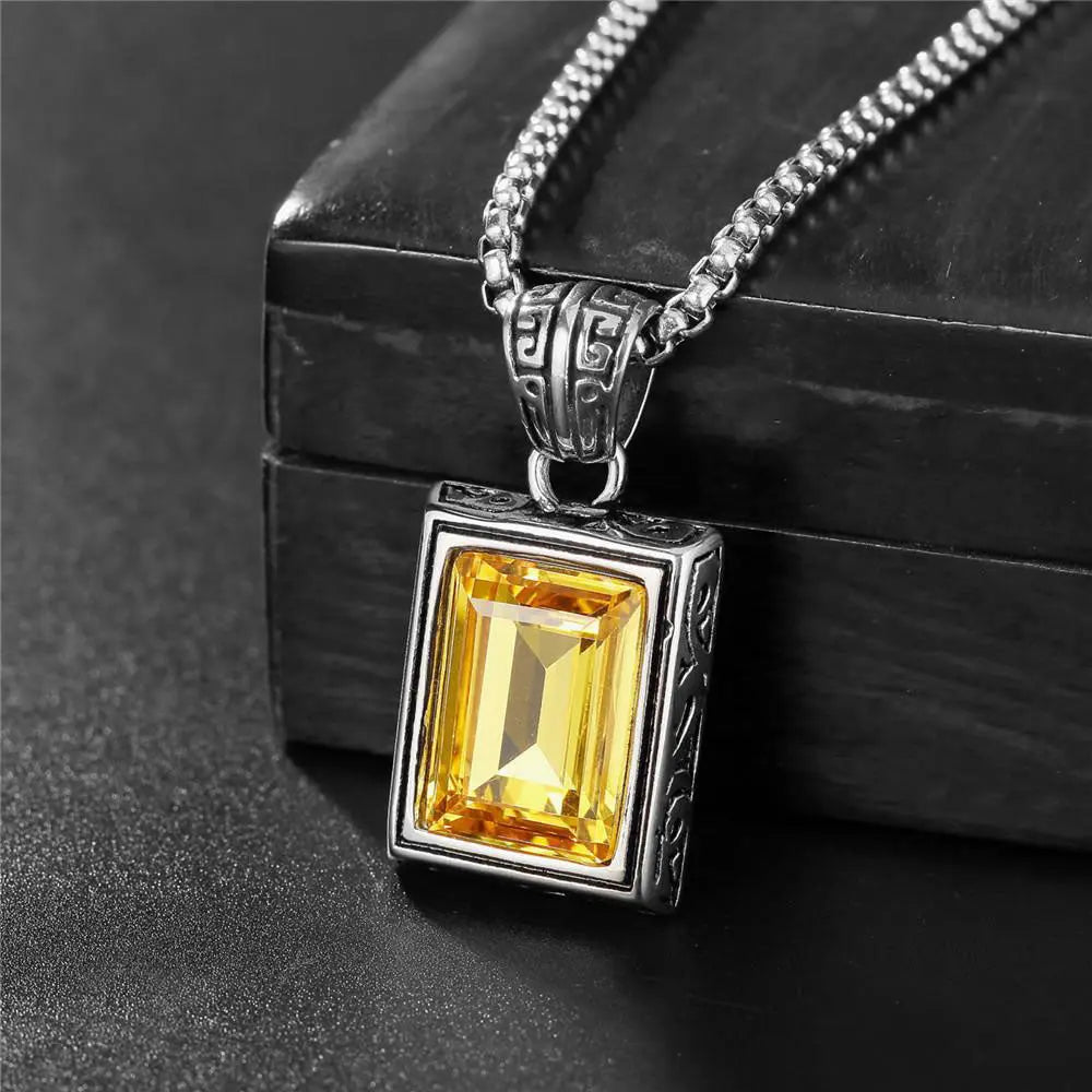 Rectangular Gemstone Necklace VRAFI