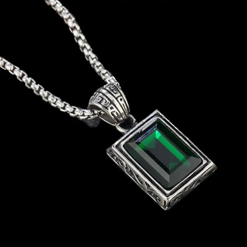 Rectangular Gemstone Necklace - Vrafi Jewelry