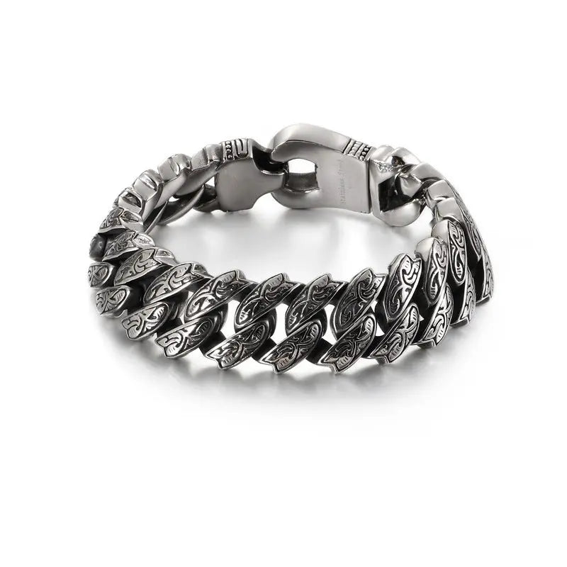 Vintage Floral Stainless Steel Bracelet VRAFI