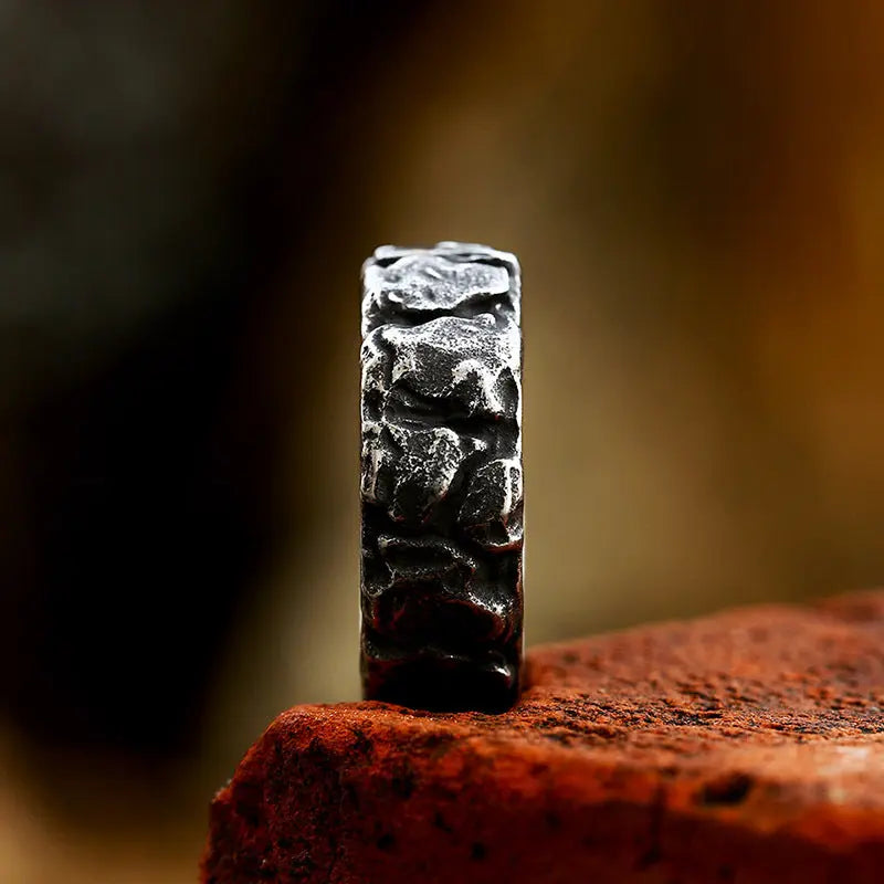 Retro Rock Viking Runes Stainless Steel Ring Vrafi Jewelry