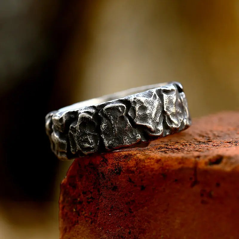 Retro Rock Viking Runes Stainless Steel Ring Vrafi Jewelry