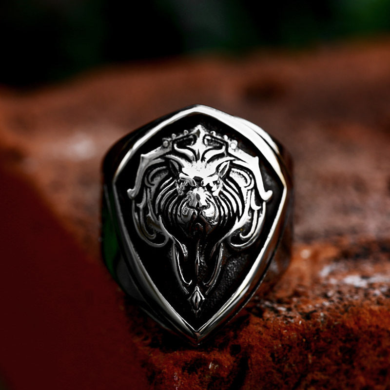 Retro Lion Head Stainless Steel Animal Ring