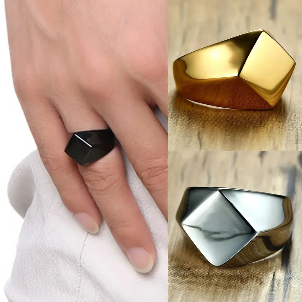 Rhombic Stainless Steel Ring - Vrafi Jewelry