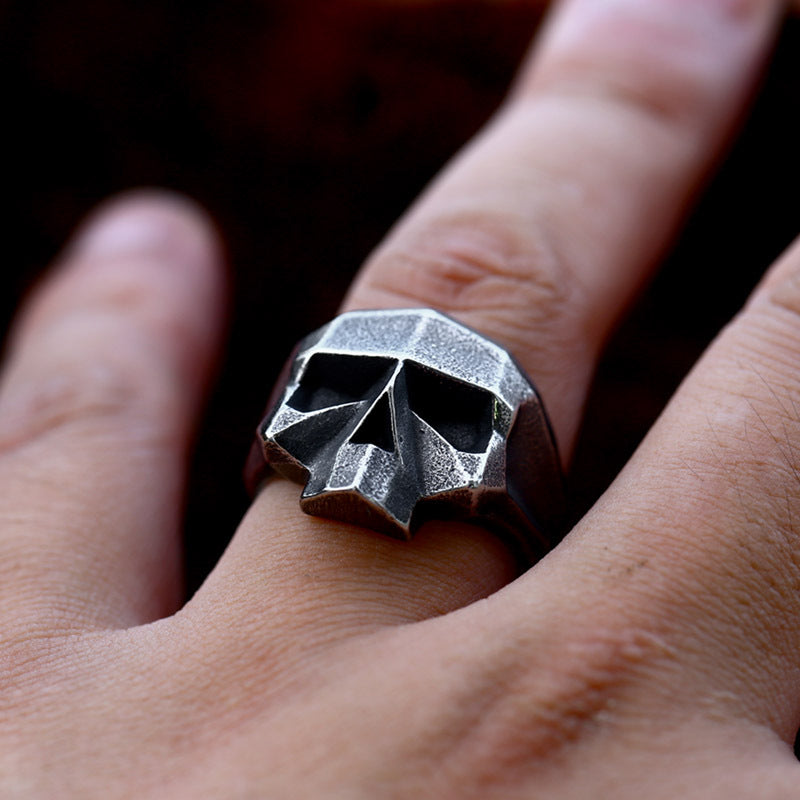 Robot Ghost Head Stainless Steel Ring-Vrafi Jewelry