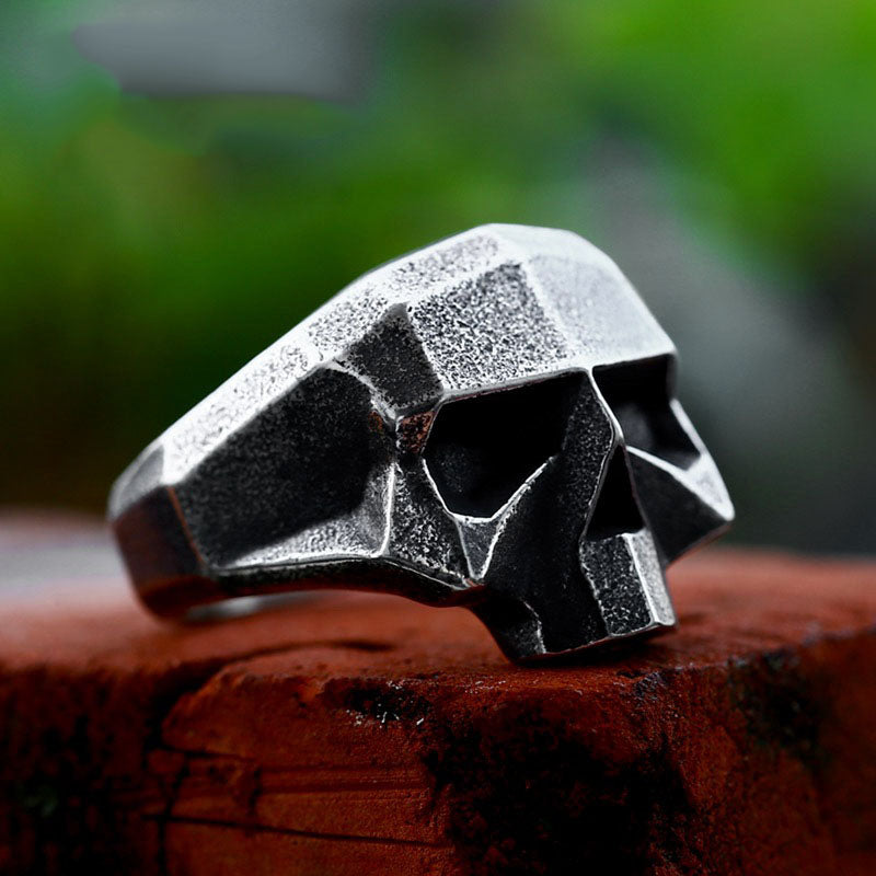 Robot Ghost Head Stainless Steel Ring-Vrafi Jewelry