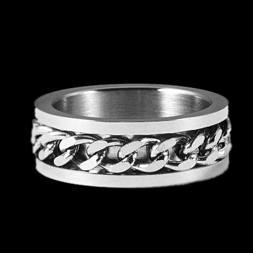 Rotatable Chain Stainless Steel Ring - Vrafi Jewelry