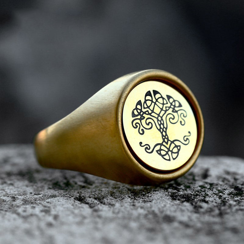 Rotatable Tree of Life Viking Ring