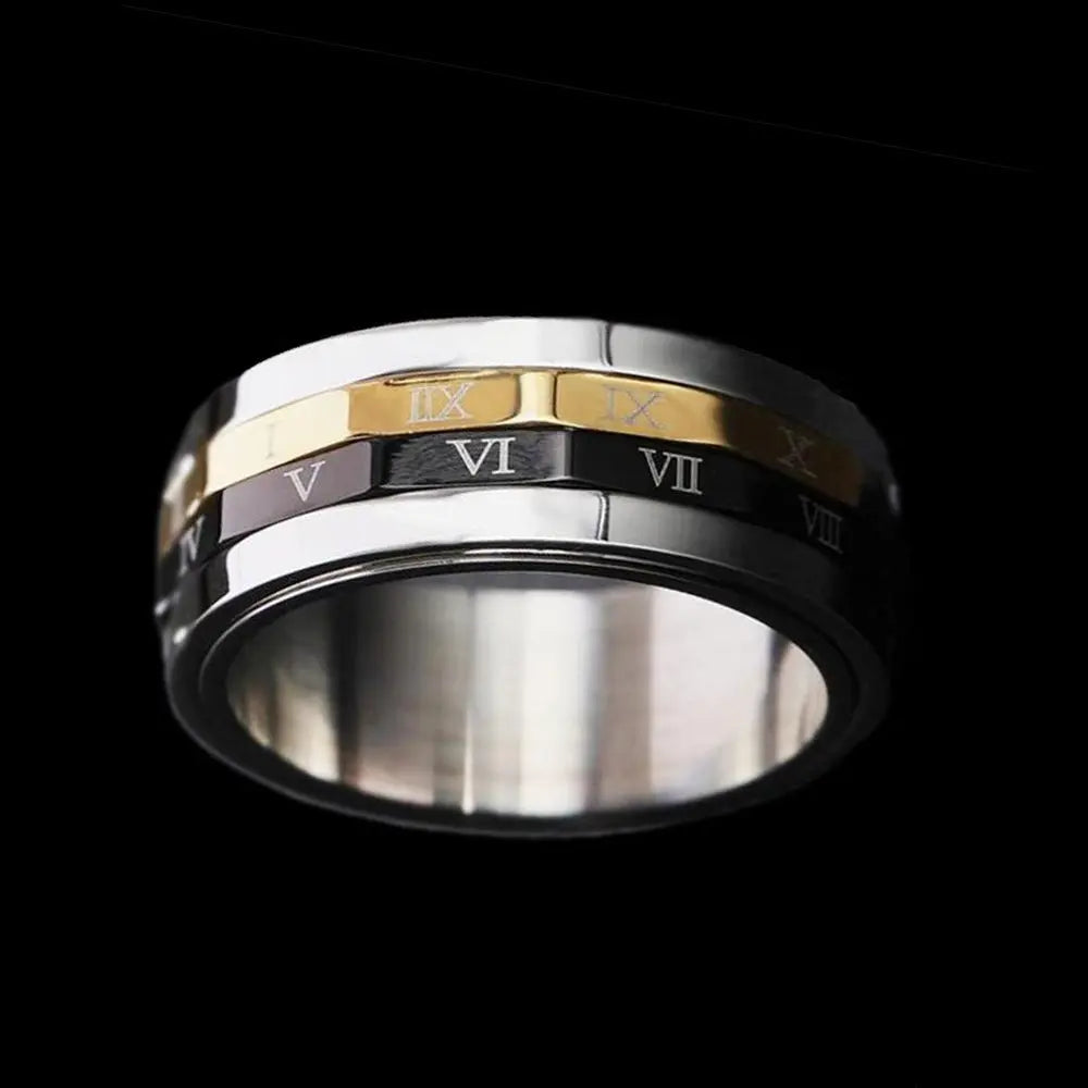 Rotating Roman Numeral Ring - Vrafi Jewelry