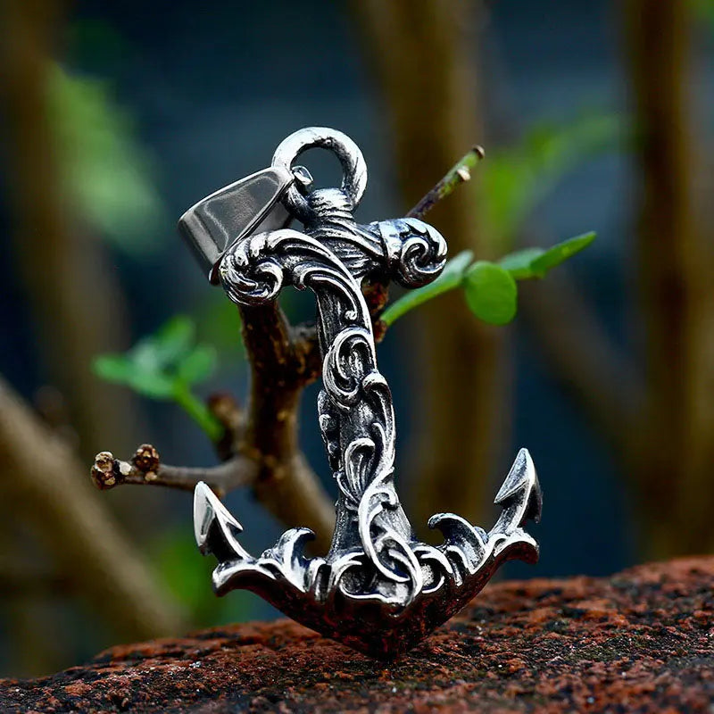 Rough Sea Anchor Pendant - Vrafi Jewelry