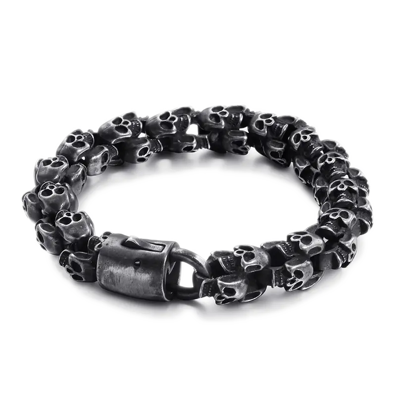 Rugged Skull Stainless Steel Bracelet - Vrafi Jewelry