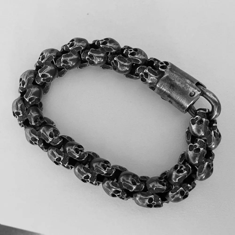 Rugged Skull Stainless Steel Bracelet - Vrafi Jewelry