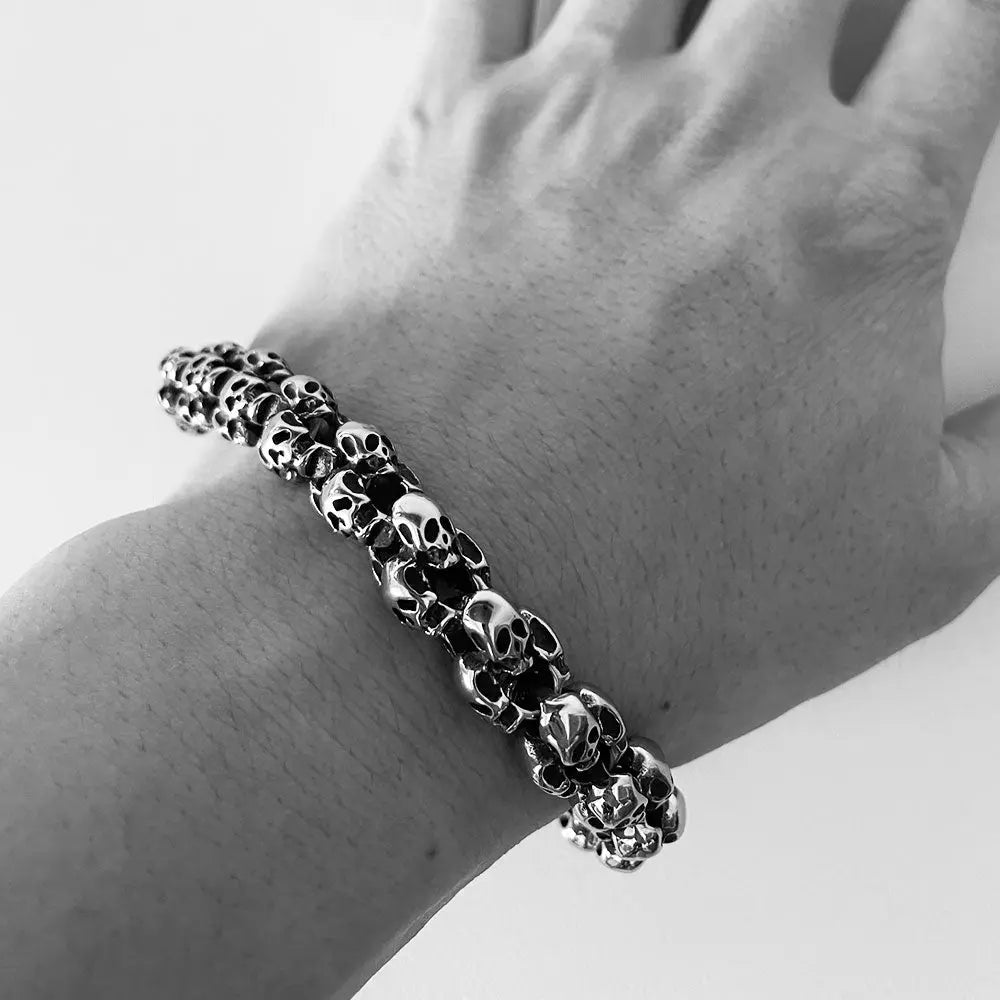 Rugged Skull Stainless Steel Bracelet - Vrafi Jewelry