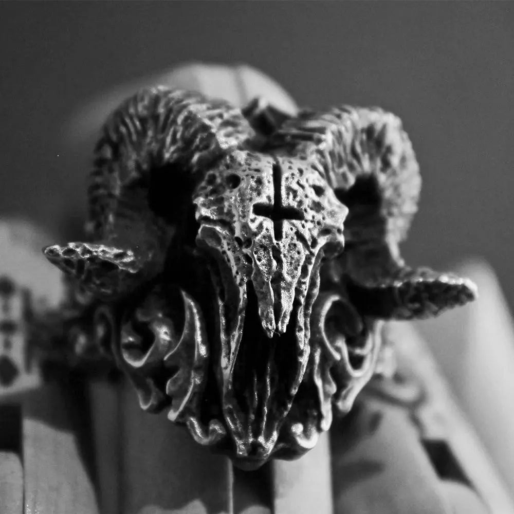 Satanic Demon Sorath Skull Ring - Vrafi Jewelry