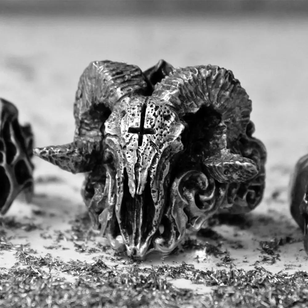 Satanic Demon Sorath Skull Ring - Vrafi Jewelry