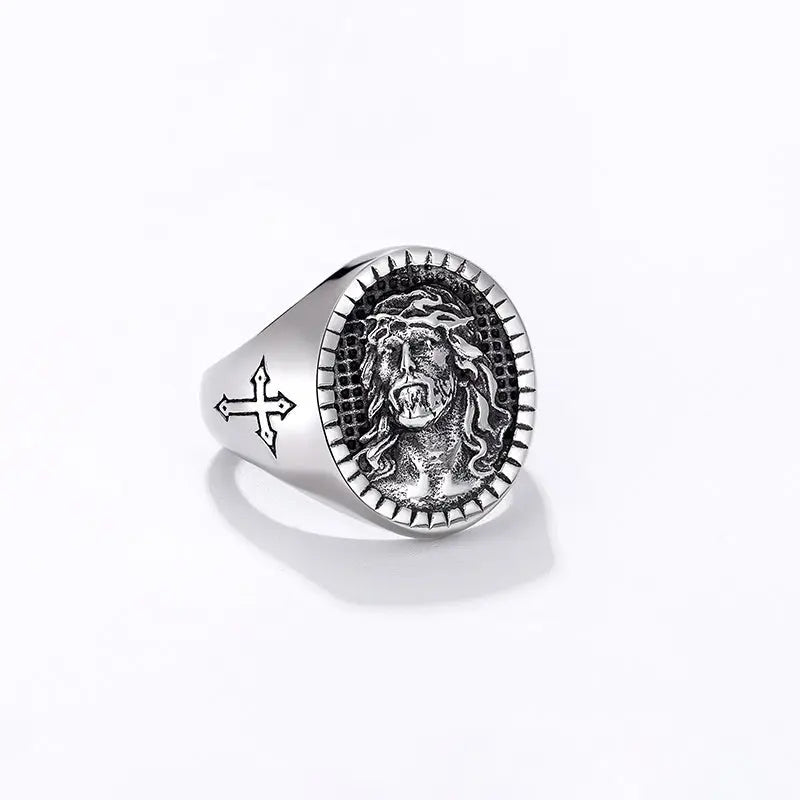 Savior Christian Stainless Steel Cross Ring - Vrafi Jewelry