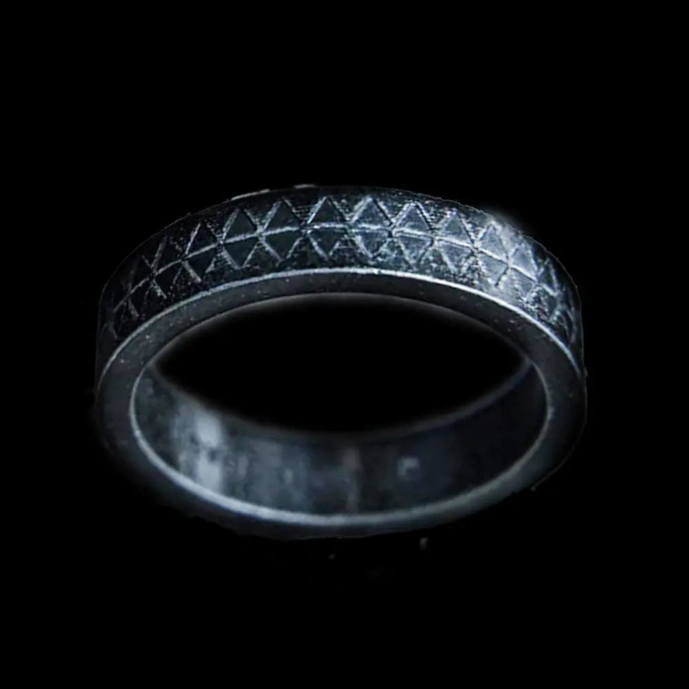 Sawtooth Pattern Stainless Steel Vintage Ring - Vrafi Jewelry