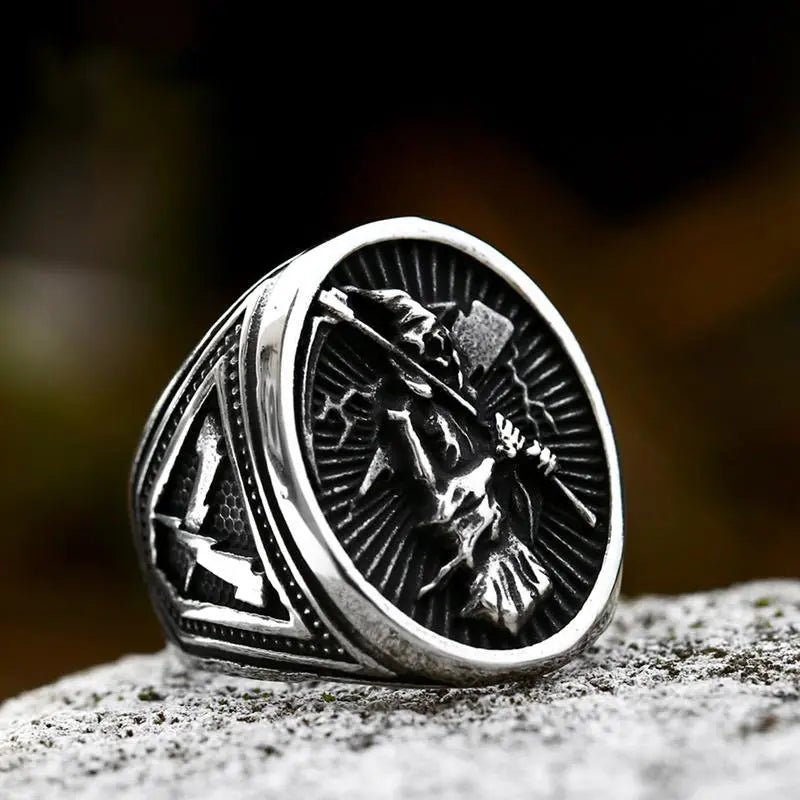 Scythe Skeleton Death Stainless Steel Ring - Vrafi Jewelry