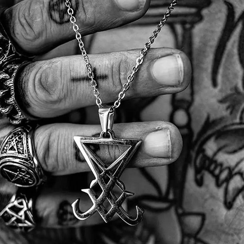 Seal Of Lucifer Nephilim Satan Stainless Steel Necklace - Vrafi Jewelry