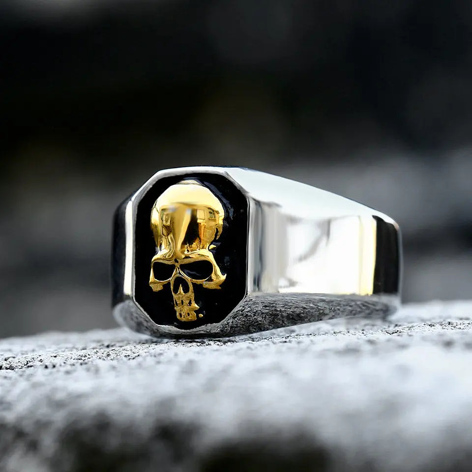 Shiny Skull Stainless Steel Ring - Vrafi Jewelry