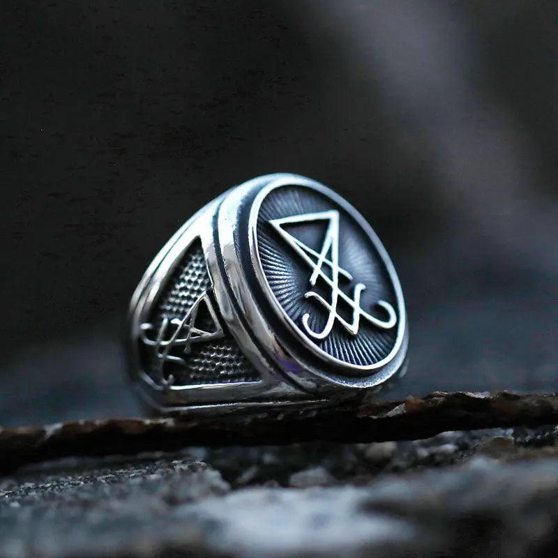Sigil of Lucifer Stainless Steel Ring - Vrafi Jewelry