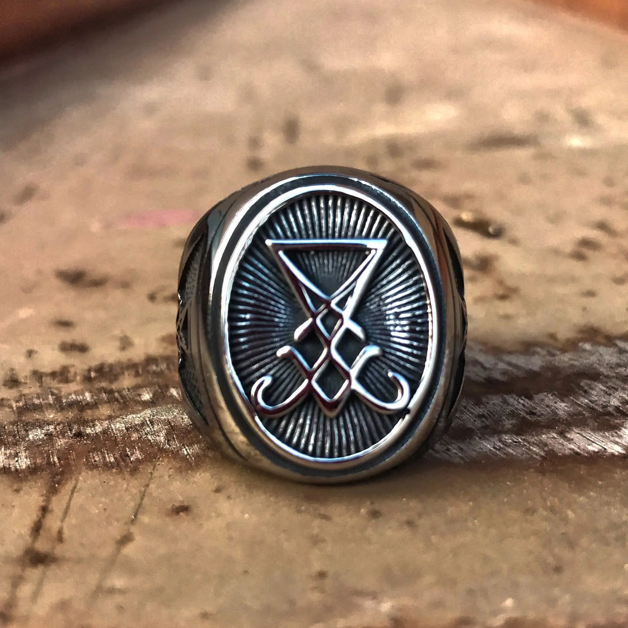 Sigil of Lucifer Stainless Steel Ring - Vrafi Jewelry