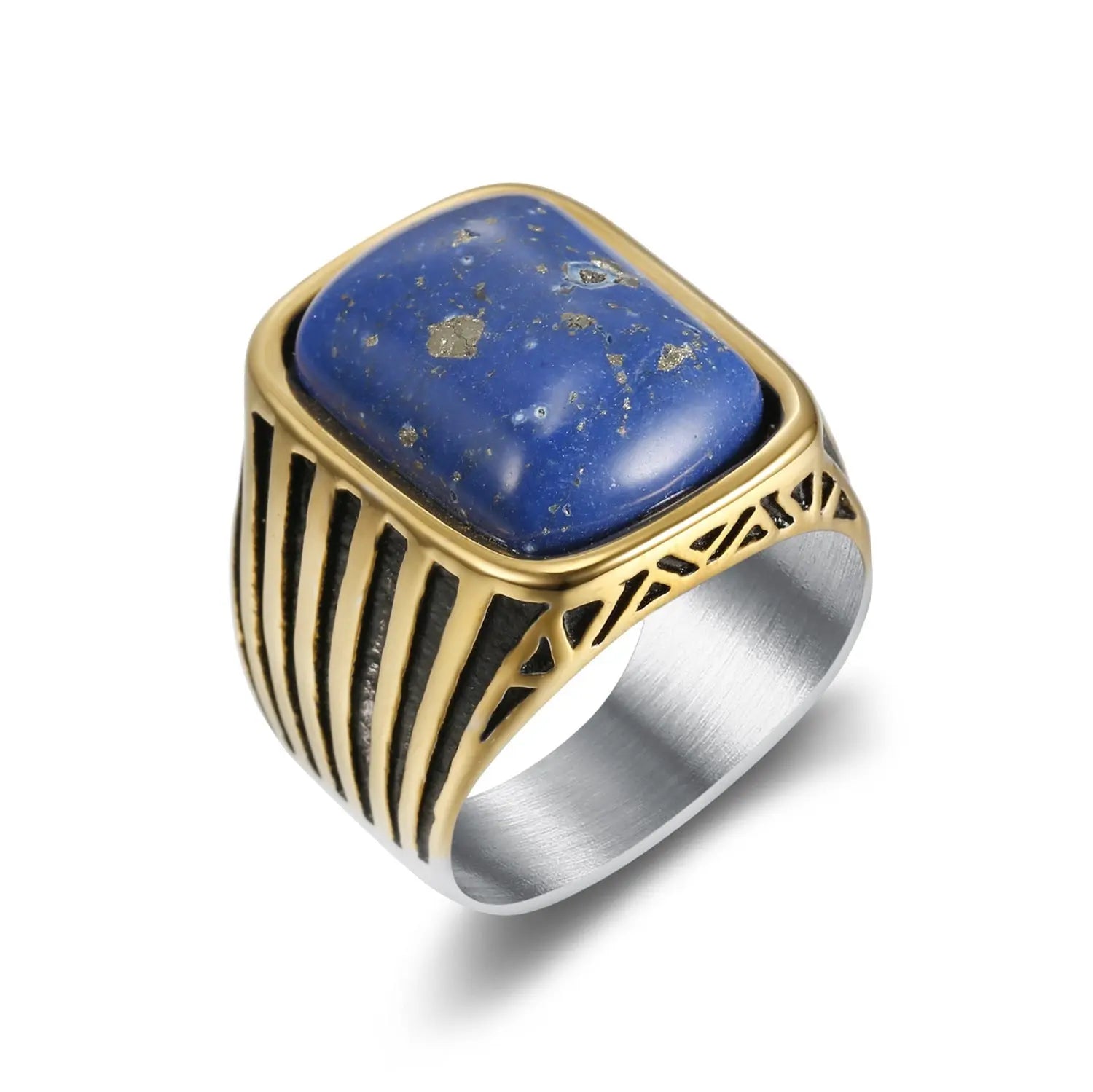 Simple Sapphire Stainless Steel Ring - Vrafi Jewelry