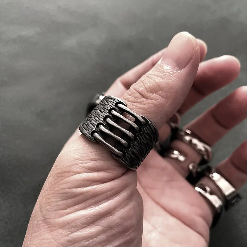 Simple Stainless Steel Viking Ring - Vrafi Jewelry