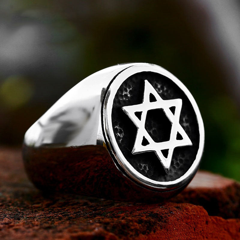Simple Hexagonal Stainless Steel Ring-Vrafi Jewelry