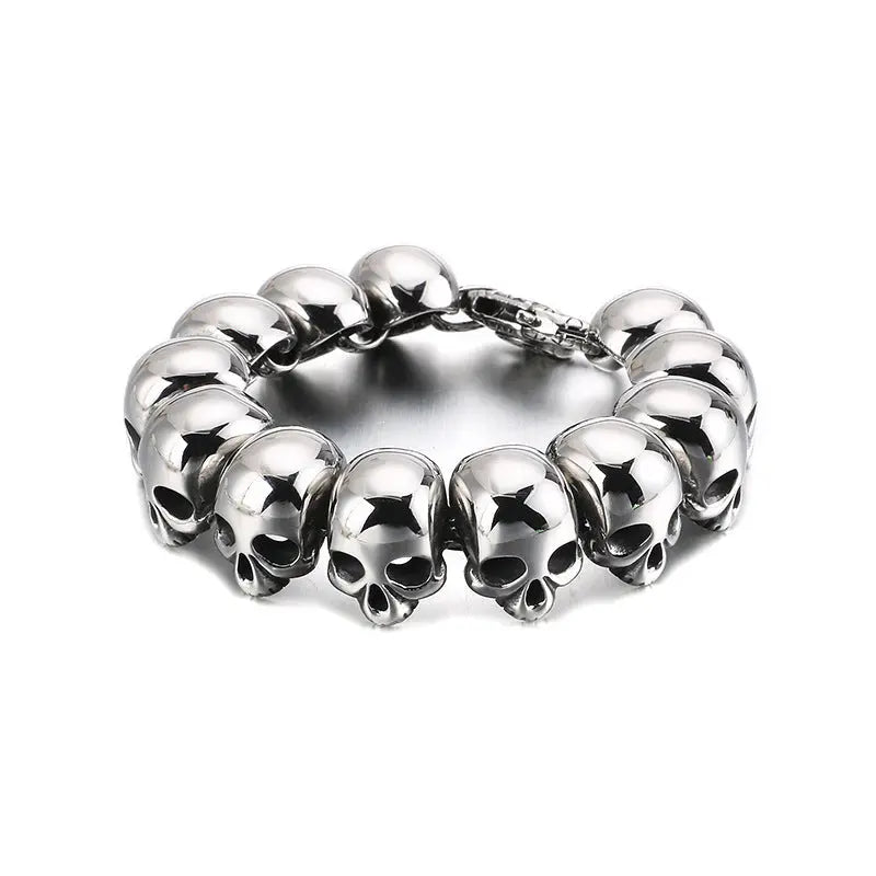 Skull Link Stainless Steel Bracelet - Vrafi Jewelry