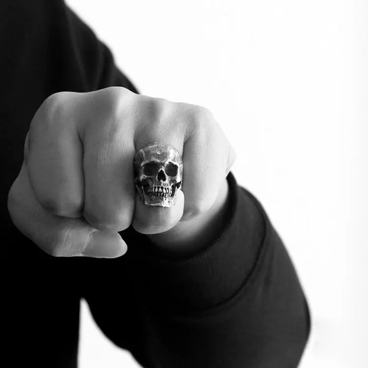 Skull Sterling Silver Ring - Vrafi Jewelry