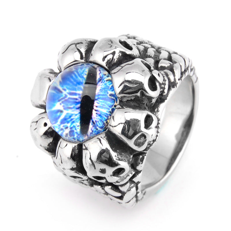 Skull Tri-color Ghost Eye Stainless Steel Ring-Vrafi Jewelry