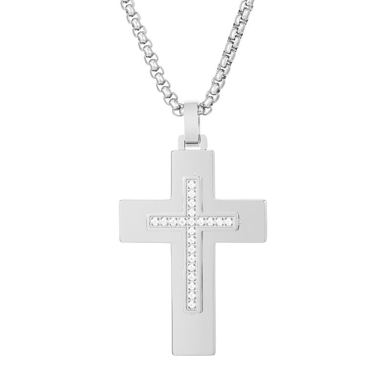 Diamond Cross Stainless Steel Pendant - VRAFI