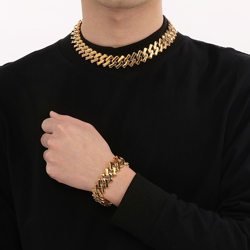 Smooth Diamond-Cut Cuban Chain Bracelet for Men