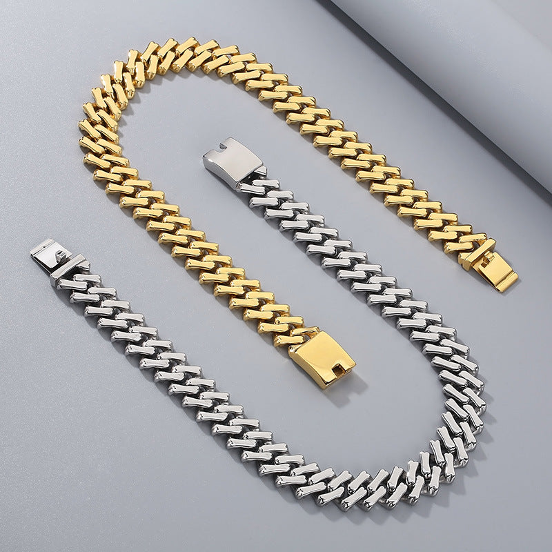 Smooth Diamond-Cut Cuban Chain Bracelet for Men
