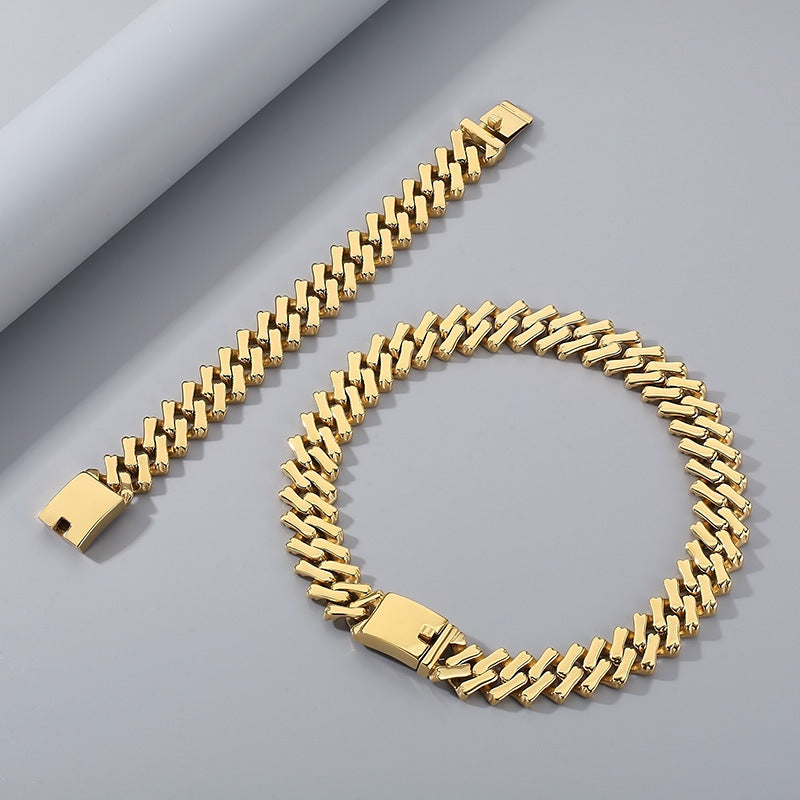 Smooth Diamond-Cut Cuban Chain Bracelet for Men