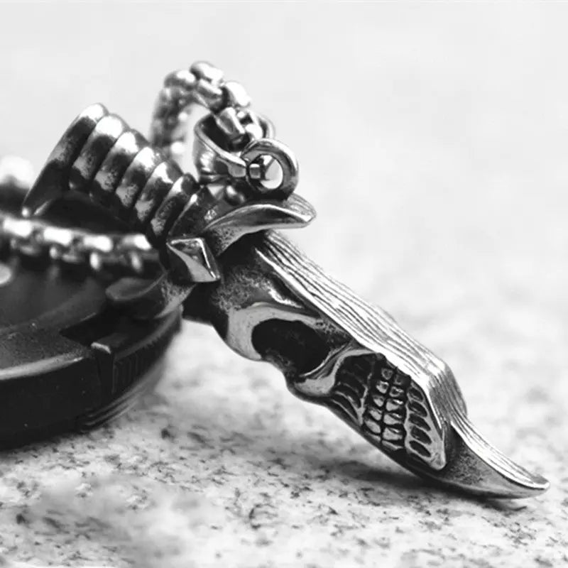 Solid Double-sided Skull Dagger Pendant VRAFI