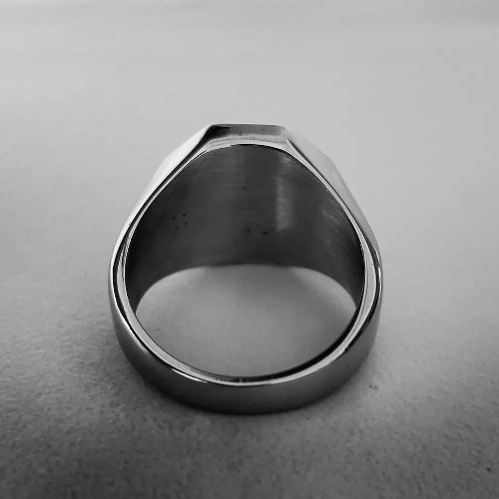 Solid Octagon Yggdrasill Stainless Steel Ring - Vrafi Jewelry