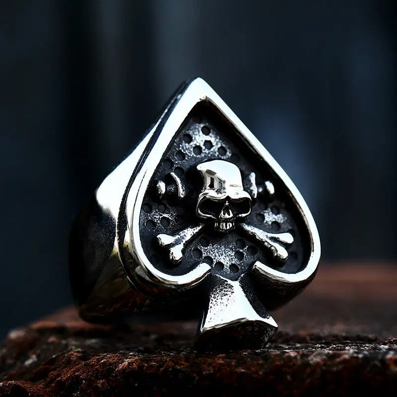 Spade Skull Stainless Steel Ring VRAFI