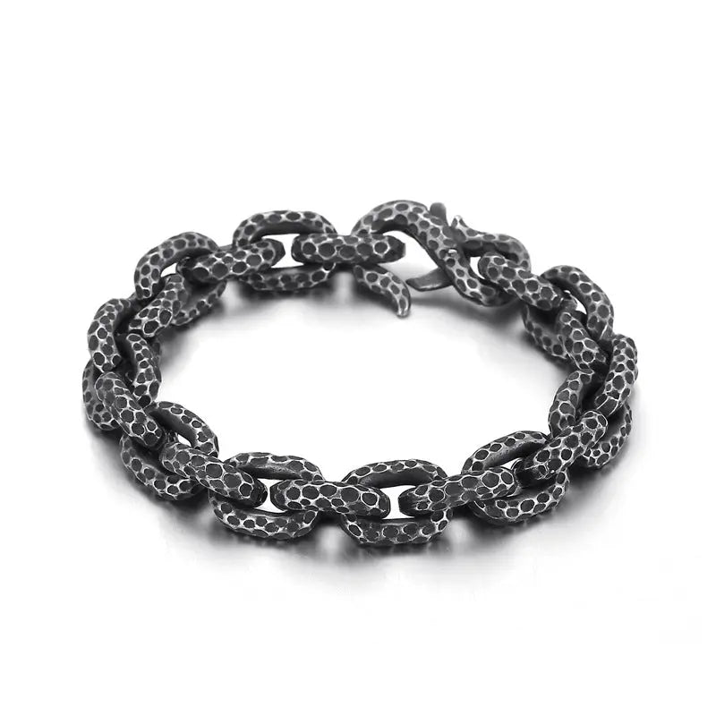 Spotted Cable Link S-Hook Stainless Steel Bracelet VRAFI