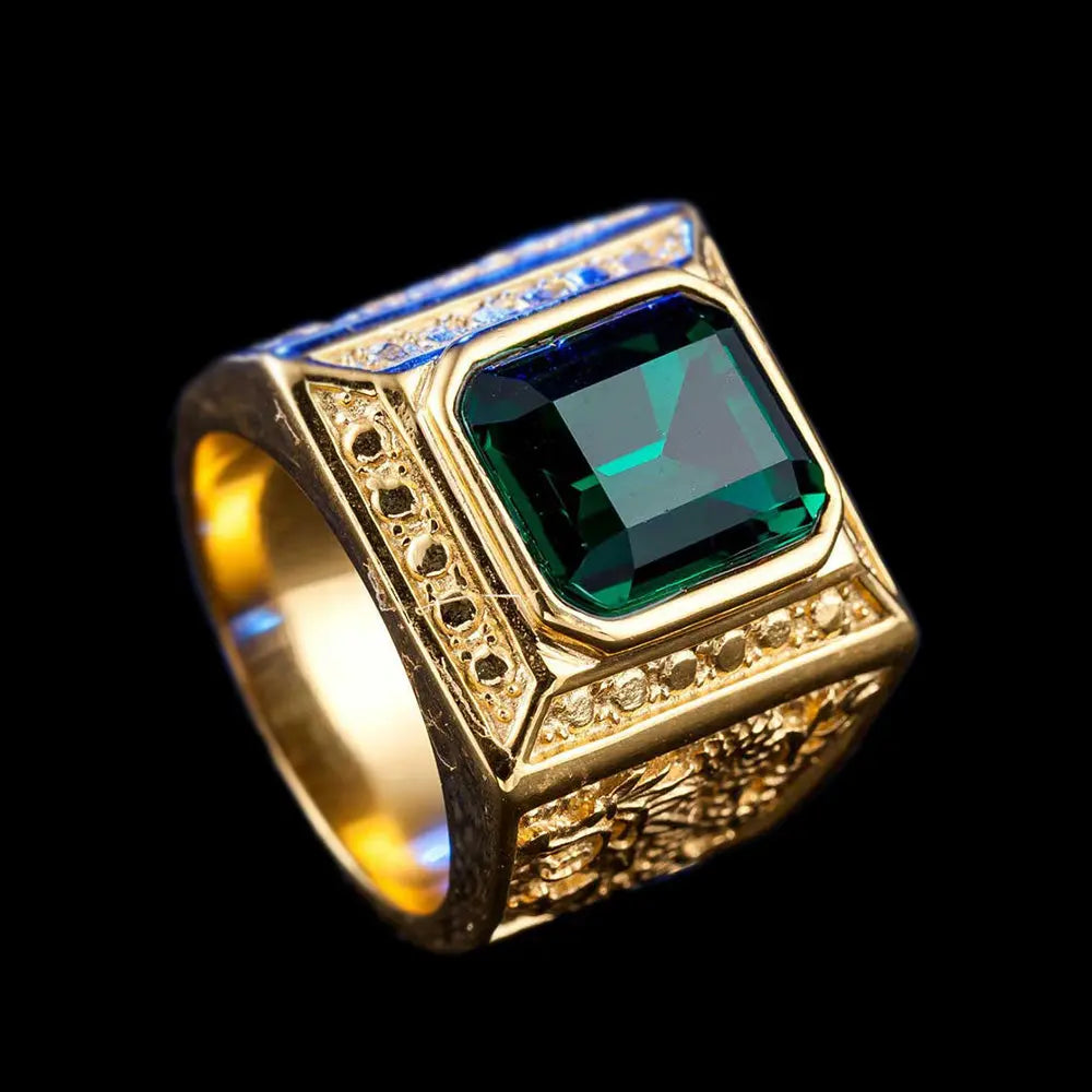 Square Gemstone Dragon Ring VRAFI