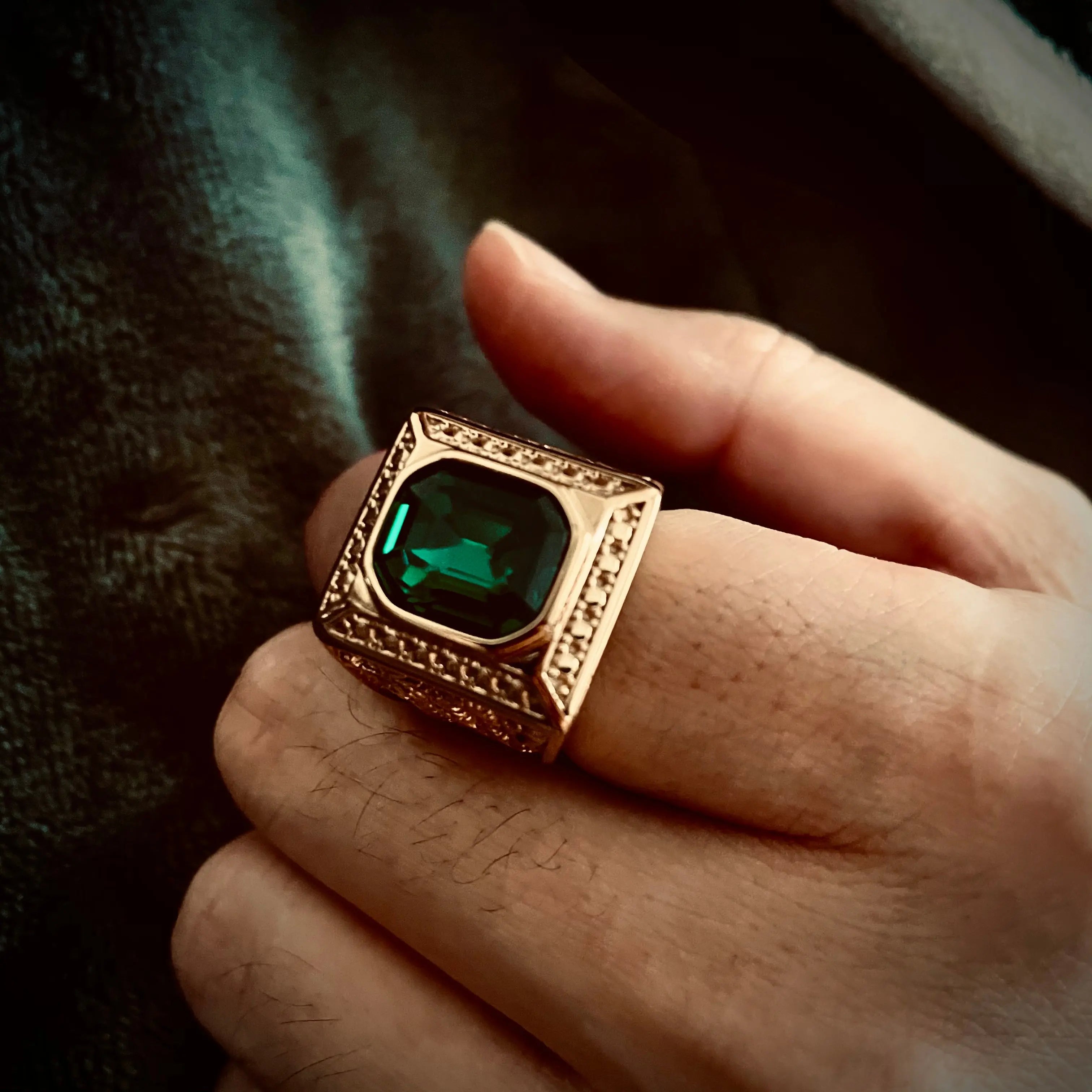 Square Gemstone Dragon Ring - Vrafi Jewelry