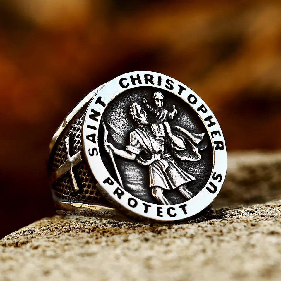 St. Christopher Stainless Steel Ring VRAFI