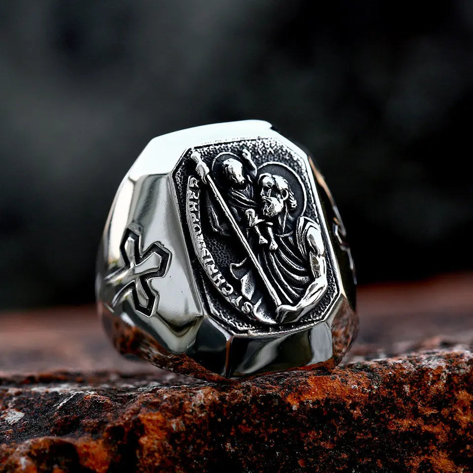 St. Christopher Stainless Steel Ring VRAFI