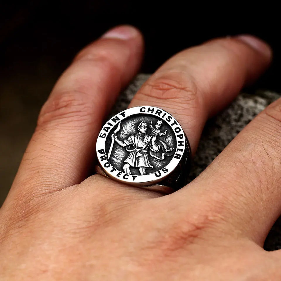 St. Christopher Stainless Steel Ring VRAFI